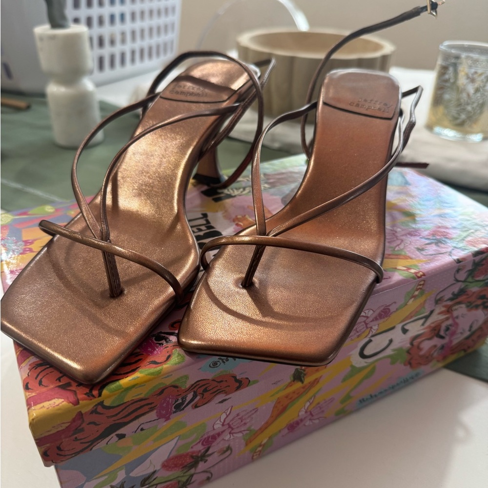 Jeffrey Campbell Fluxx Bronze Metallic Strappy Sandal - Picture 3 of 4